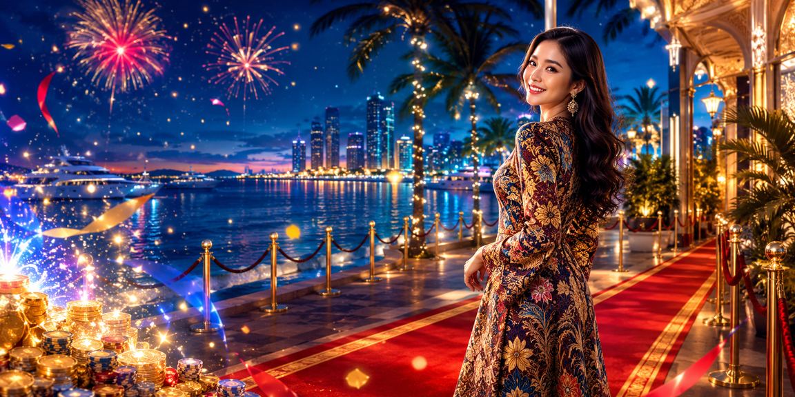 Suasana hiburan kasino dengan motif batik Malaysia dari Kuantan